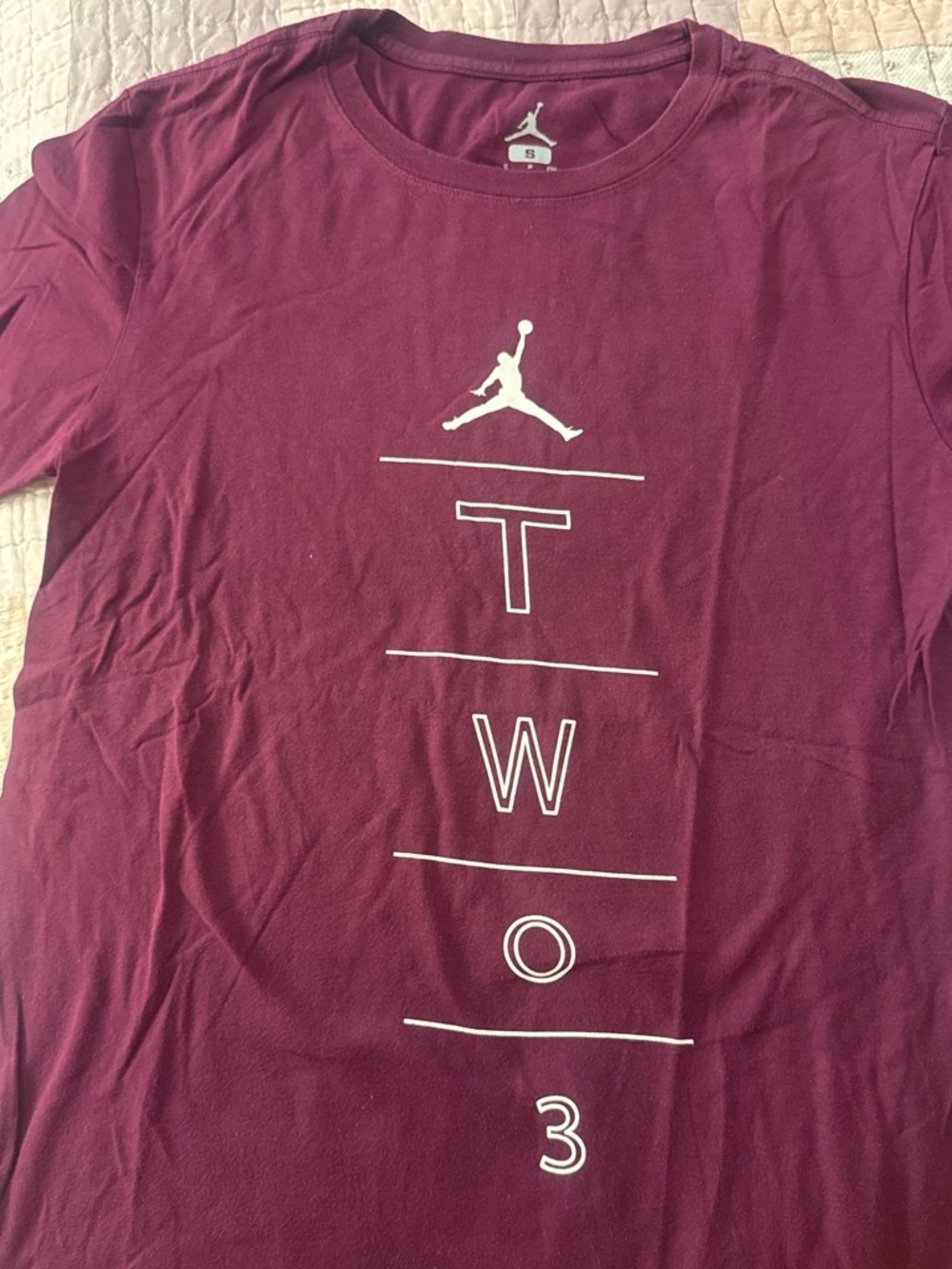 Jordan Men’s Maroon Short Sleeve Graphic Tee with White Jumpman